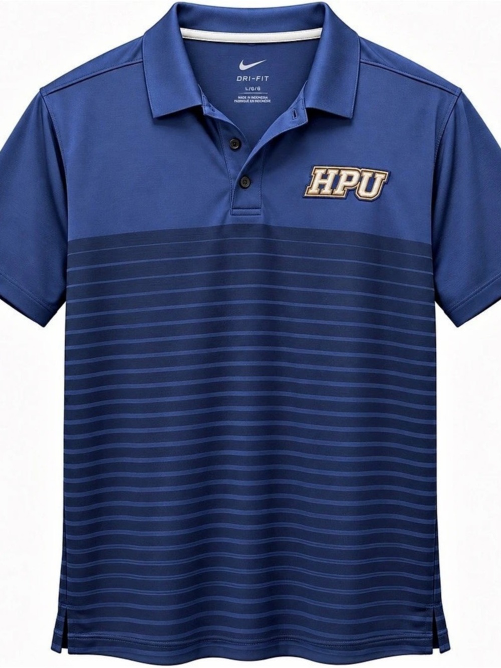 Nike Dri-FIT HPU Striped Polo Blue